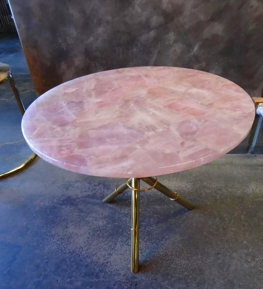 Corner Table Top, Dining Table Top , Rose Quartz Side Table Top