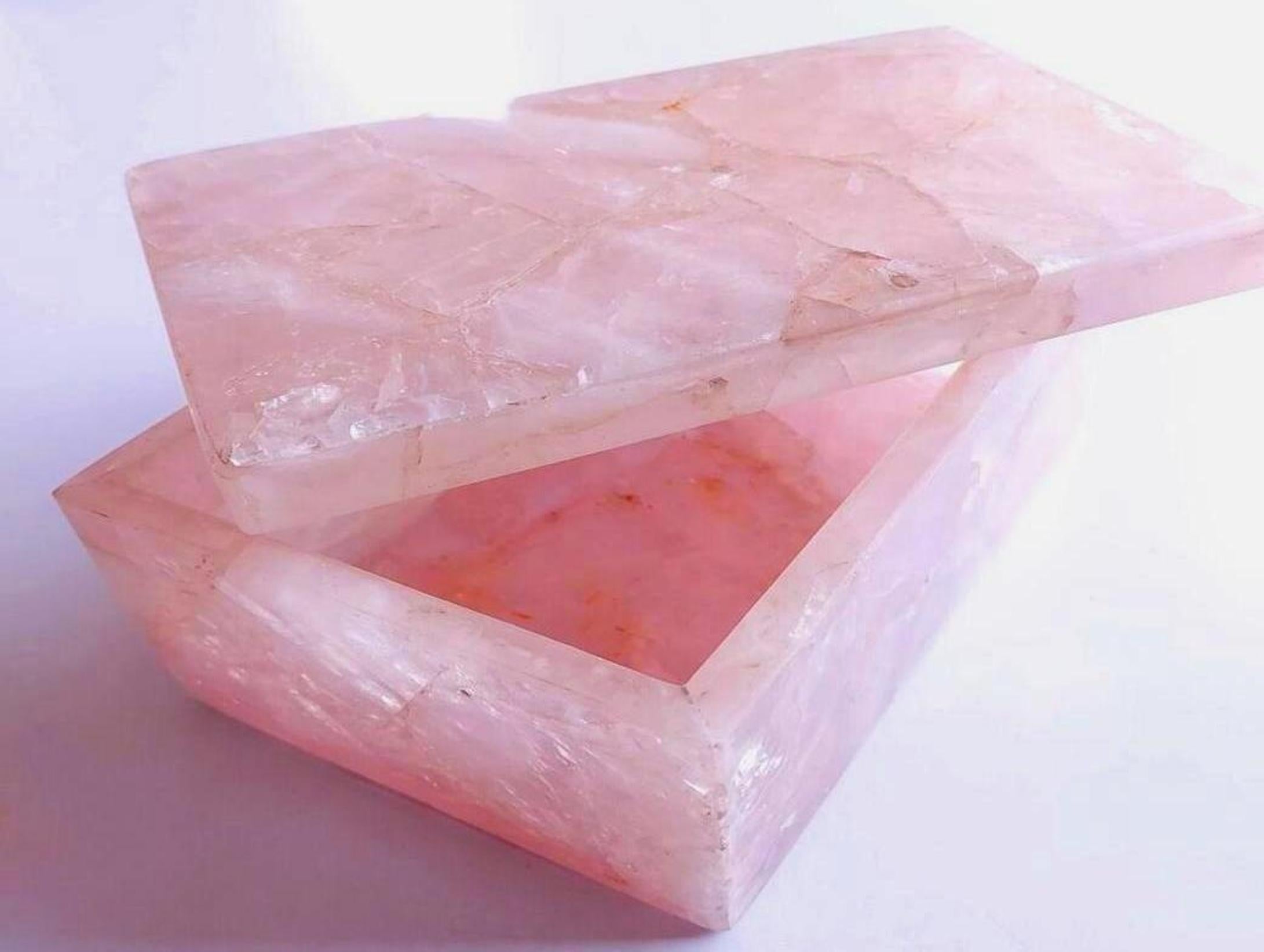 Rose Quartz Box , Ring Box 