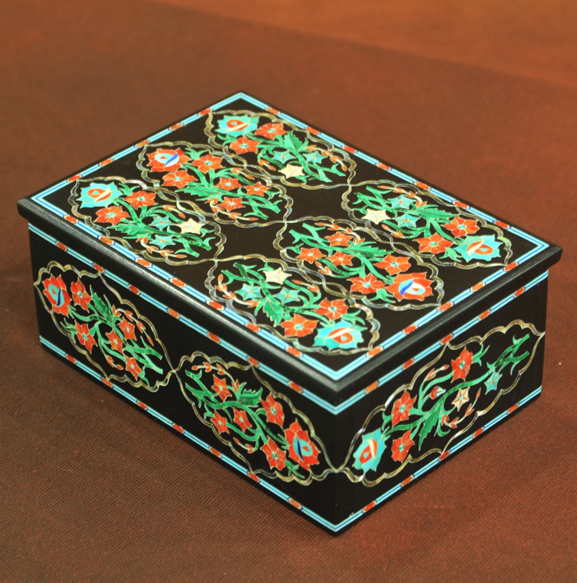 Black Marble Box , Marble Lidded Box 