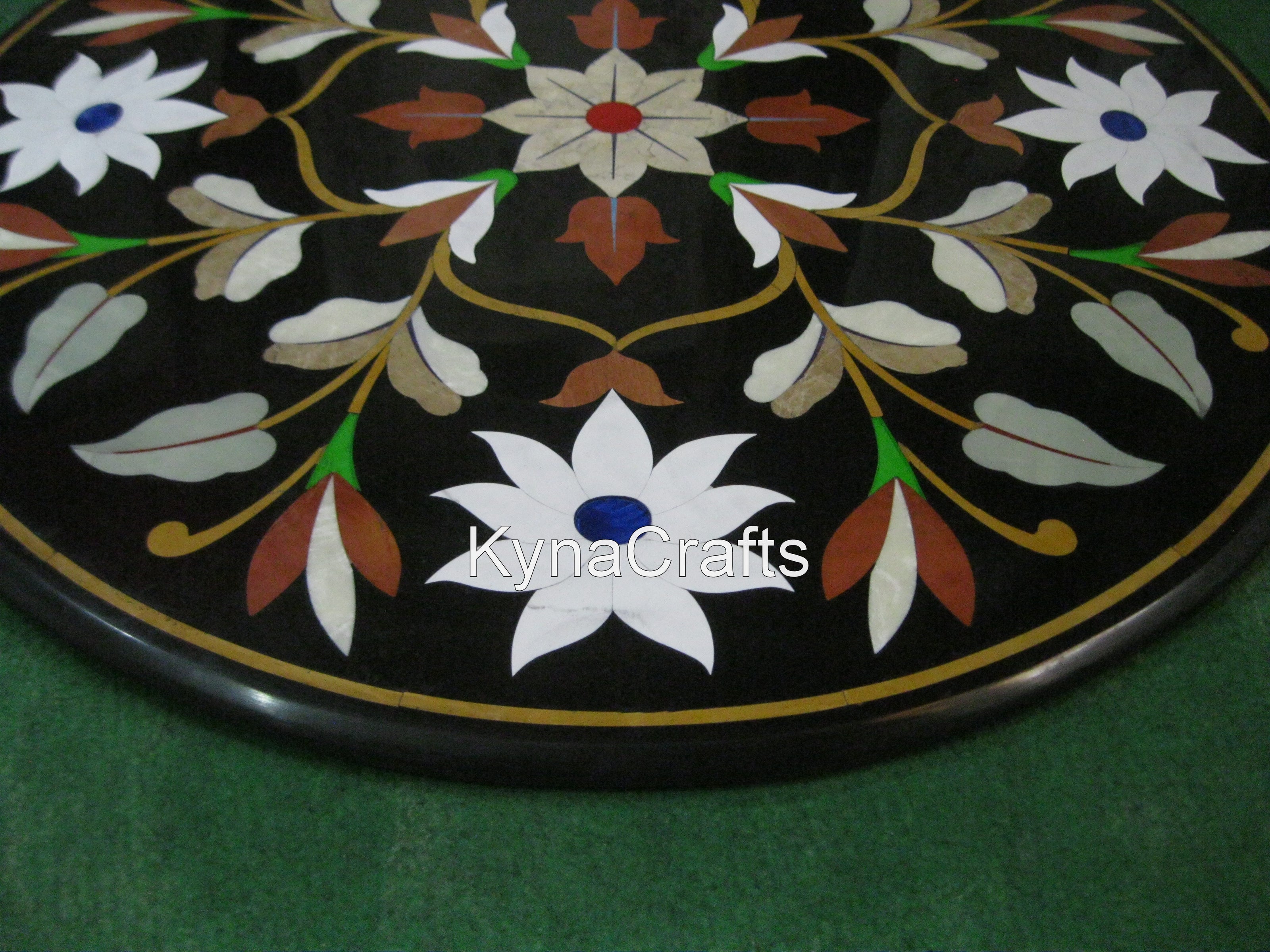 Floral Art Table Top, Malachite Tabe Top