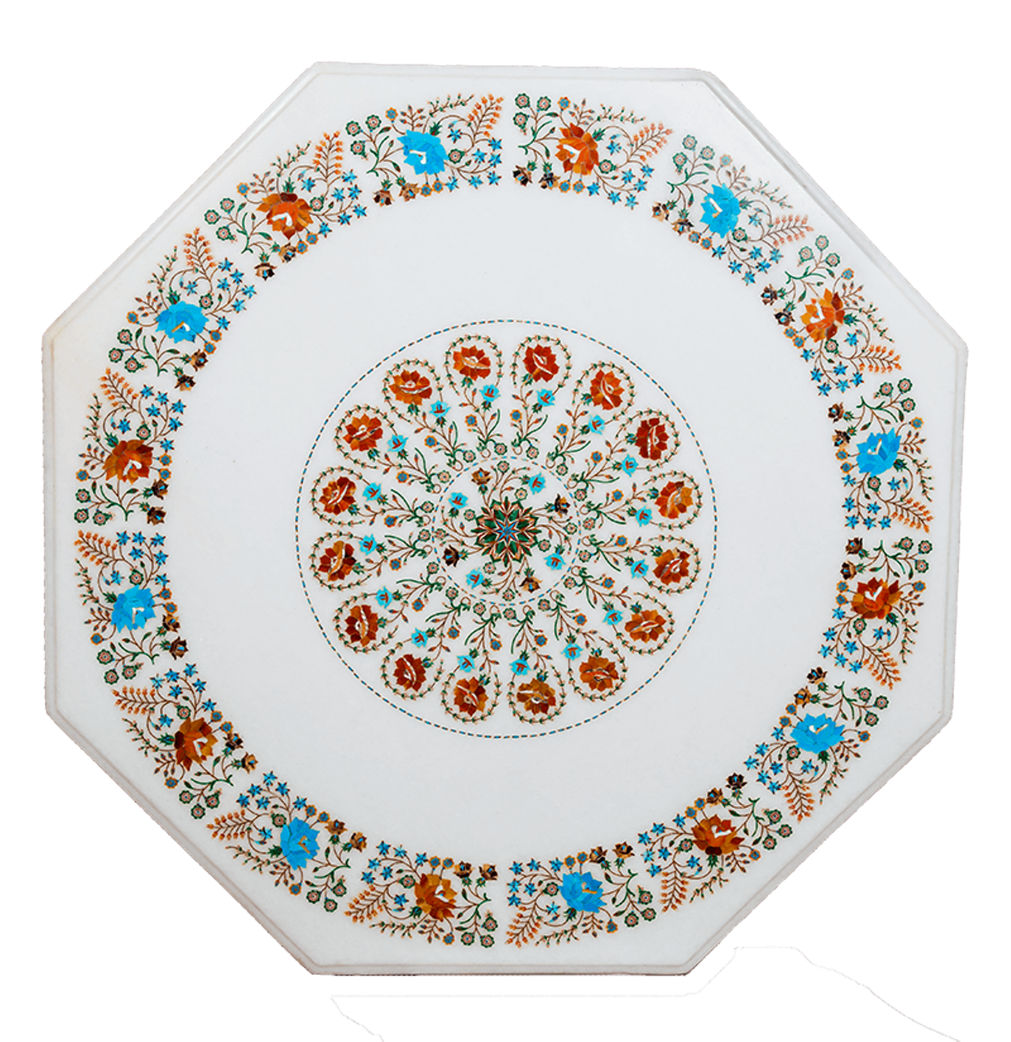 Floral Art Table Top, Carnelian Table Top, Turquoise Table Top