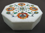 Handmade Box , Jewelry Box , White Marble Box 