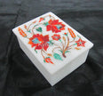 Rectagngle Marble Box , Gemstone Inlay Box 