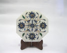 Marble Tea Pot Stand , Stone Inlay Decorative Accessories 