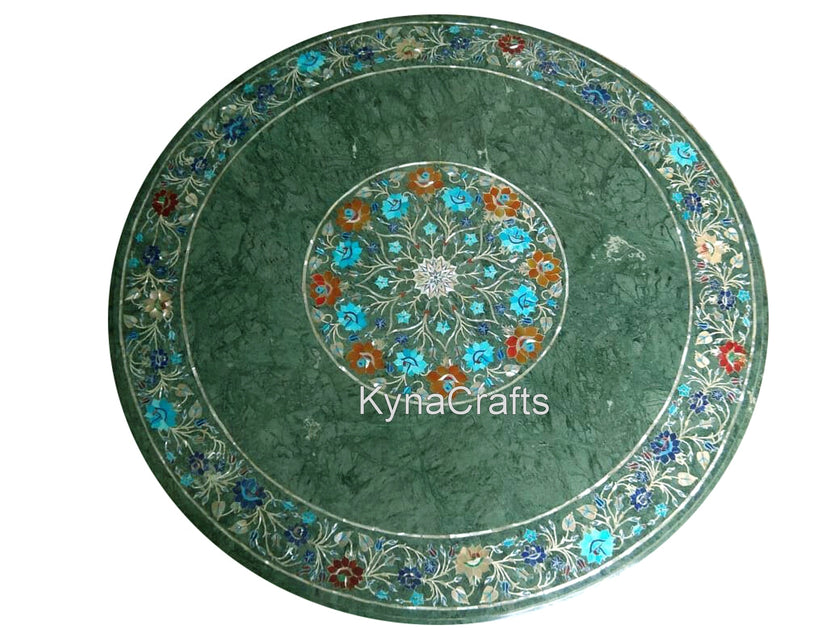 Floral Art Table Top, Turquoise Table Top